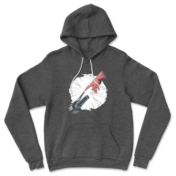 Creation Of Adam - Motorcycle Hoodie in Dark Grey Heather color